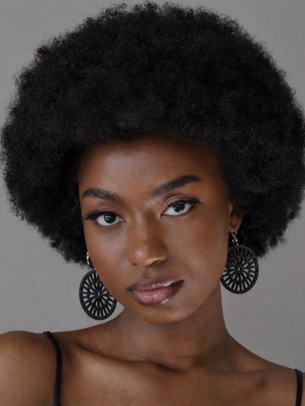 Black Geometric Circle Drop Earrings - Women Jewelry